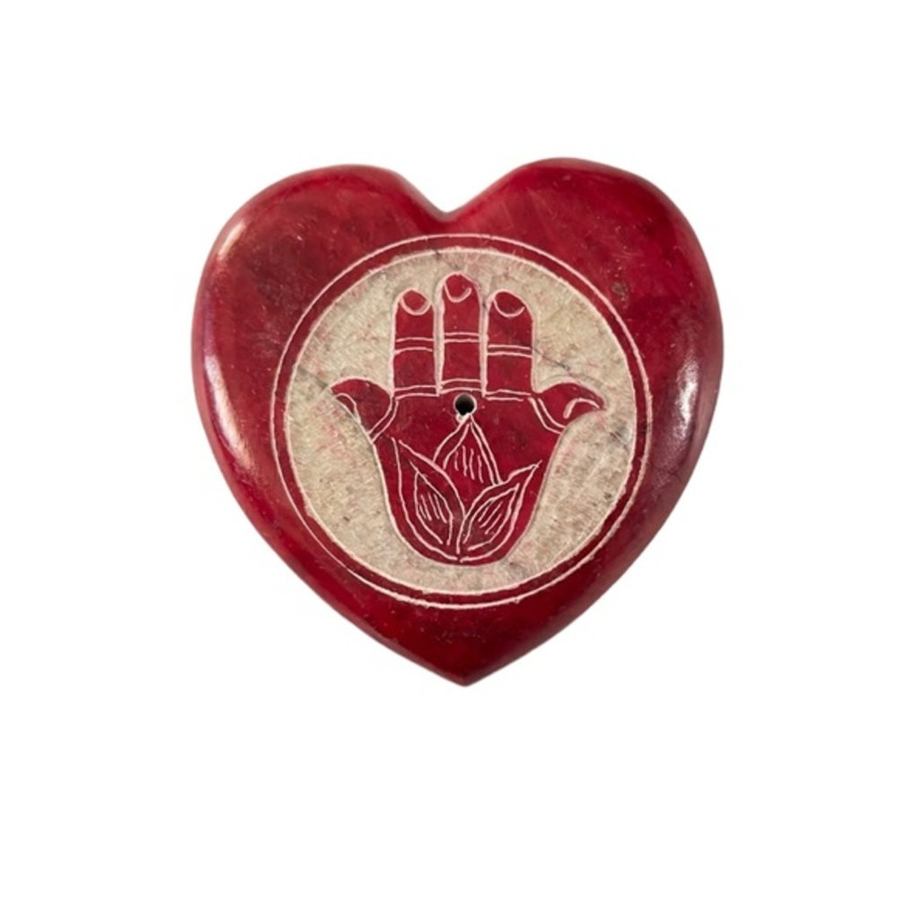 Handcrafted Heart Shaped Soapstone Incense Holder